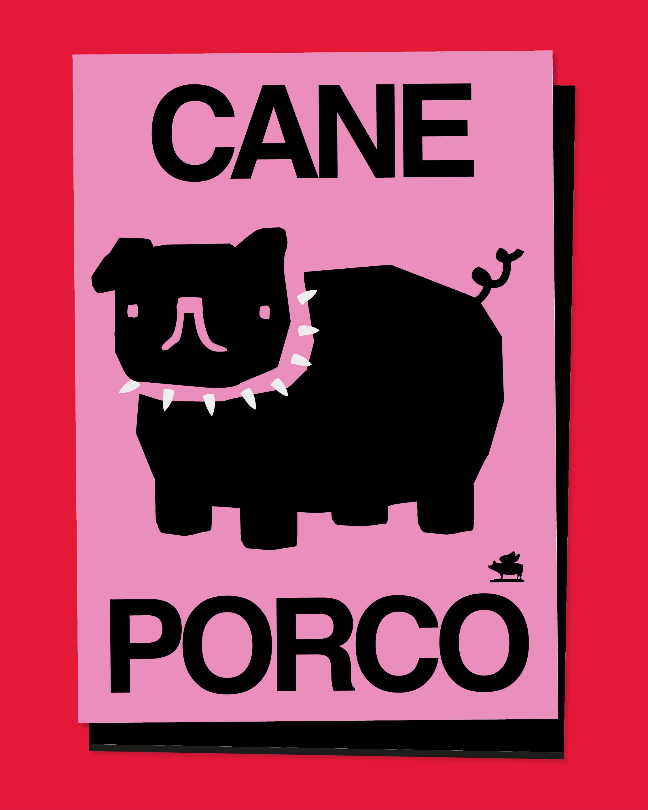Cartolina Cane Porco