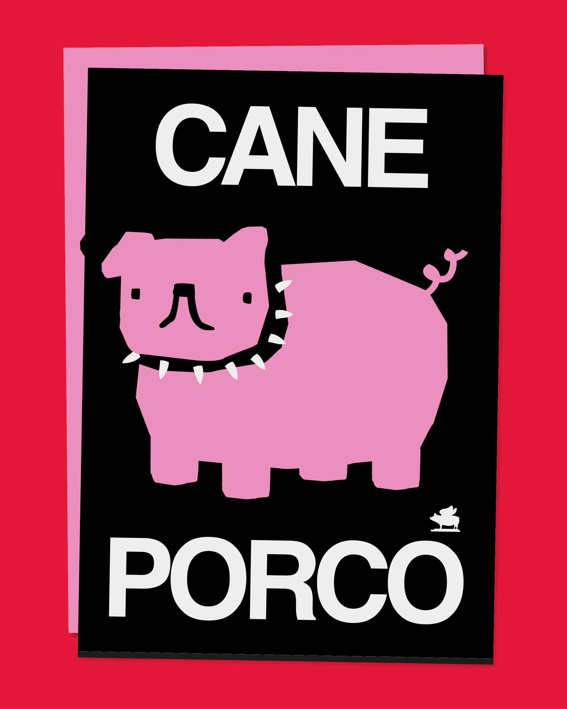 Cartolina Cane Porco